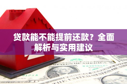 巴东贷款能不能提前还款？全面解析与实用建议